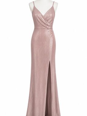 Le Château Shimmer Dusty Rose Gown with Front Slit - XXS